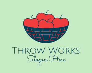 Apple Fruit Bowl Basket logo design