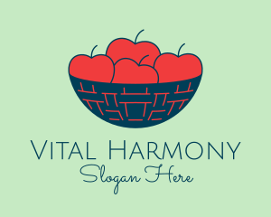 Apple Fruit Bowl Basket logo design