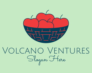 Apple Fruit Bowl Basket logo design