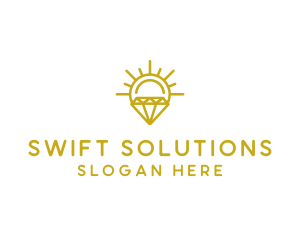 Luxury Sun Diamond logo design