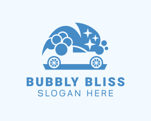 Blue Bubble Car Wash logo design