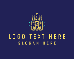 Neon Beer Bar Sign logo design