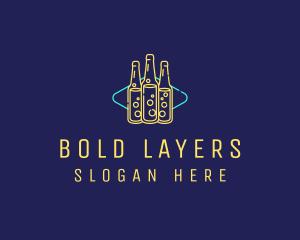 Neon Beer Bar Sign logo design