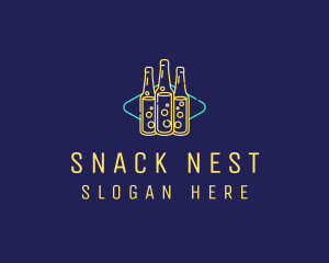 Neon Beer Bar Sign logo design