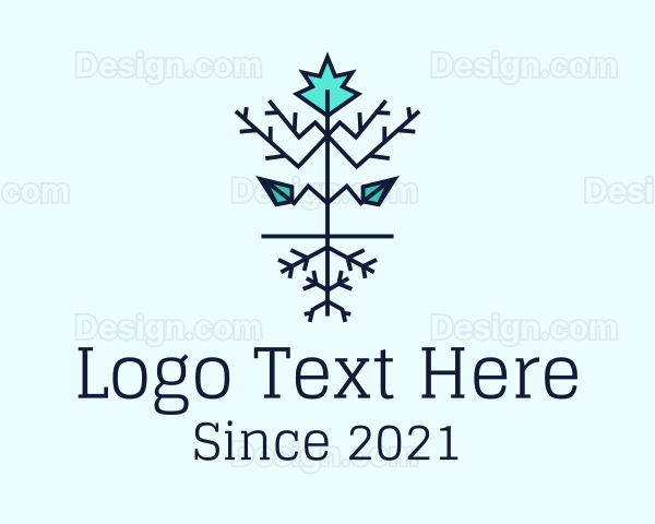 Leaf Winter Branches Logo