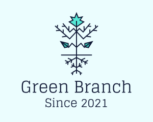 Leaf Winter Branches logo design