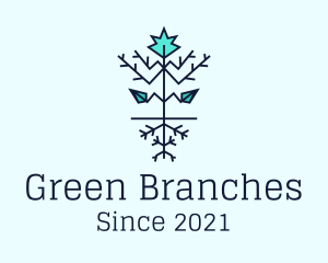 Leaf Winter Branches logo design