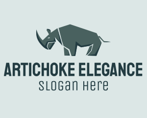 Wild Grey Rhinoceros  logo design