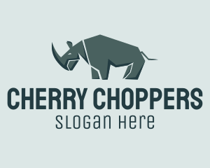 Wild Grey Rhinoceros  logo design