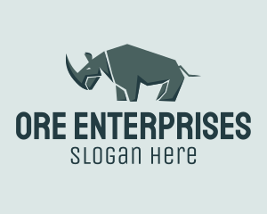 Wild Grey Rhinoceros  logo design