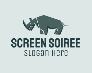 Wild Grey Rhinoceros  logo design