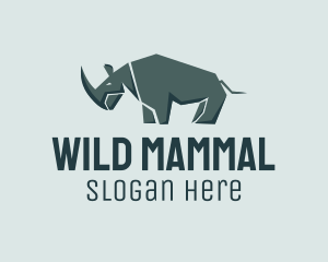 Wild Grey Rhinoceros  logo design