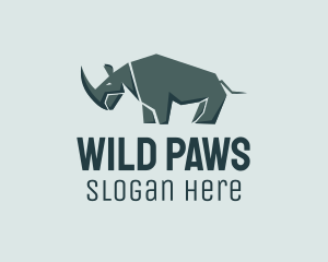 Wild Grey Rhinoceros  logo design