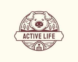 Livestock Pig Farm Logo