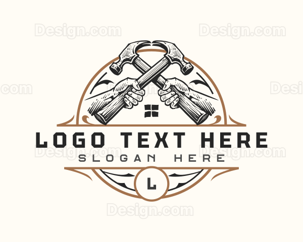 Hand Hammer Carpentry Logo