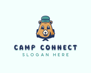 Bear Camping Scout  logo design