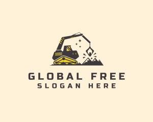 Industrial Quarry Excavator logo design