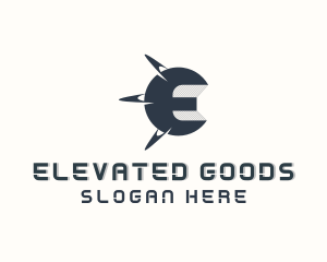 Orbit Planet Letter E logo design