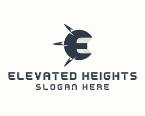 Orbit Planet Letter E logo design