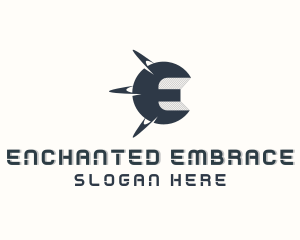 Orbit Planet Letter E logo design