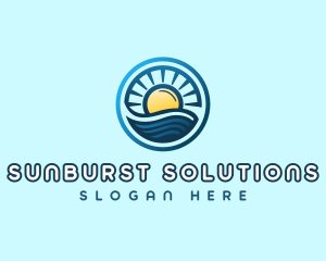 Sunrise Ocean Waves logo design