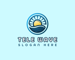 Sunrise Ocean Waves logo design