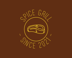 BBQ Butcher Beef Steak logo design