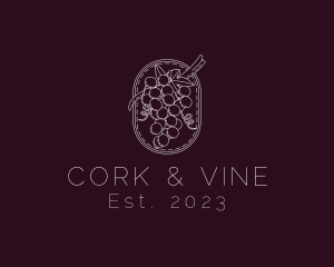 Minimalist Grapes Vineyard logo design