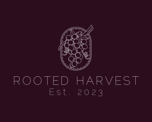 Minimalist Grapes Vineyard logo design