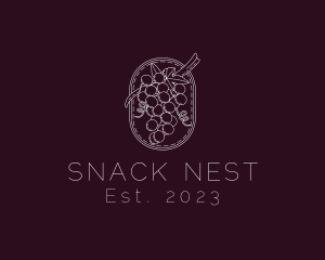 Minimalist Grapes Vineyard logo design