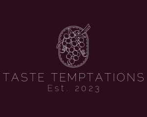 Minimalist Grapes Vineyard logo design