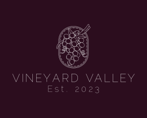 Minimalist Grapes Vineyard logo design