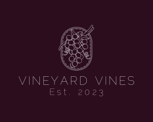 Minimalist Grapes Vineyard logo