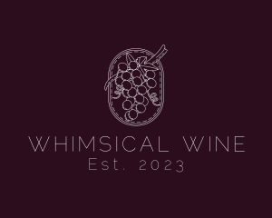 Minimalist Grapes Vineyard logo design