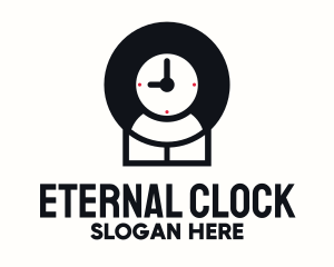 Time Clock Person logo design