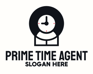 Time Clock Person logo design