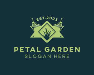 Lawn Mower Grass Cutting Landscaping logo design