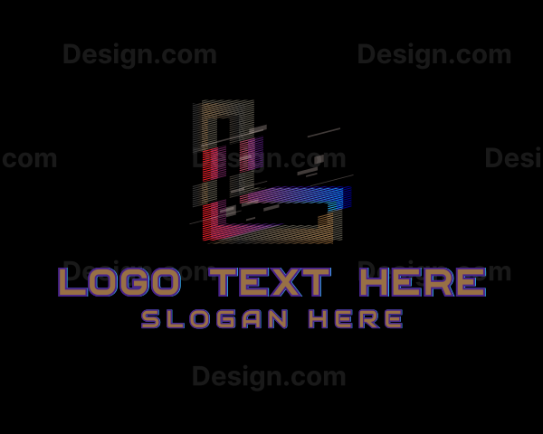 Gradient Glitch Letter L Logo