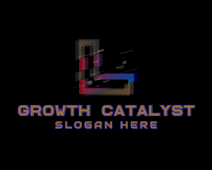 Gradient Glitch Letter L Logo