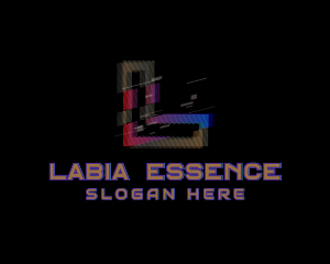 Gradient Glitch Letter L logo design