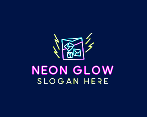 Neon Bar Drink  logo