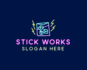 Neon Bar Nightclub logo design