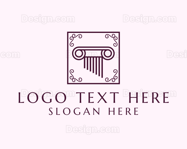 Decorative Legal Pillar Logo