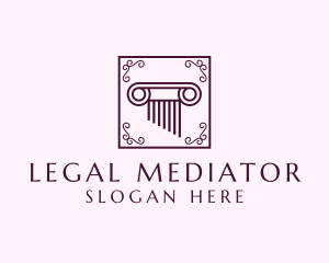 Decorative Legal Pillar logo design