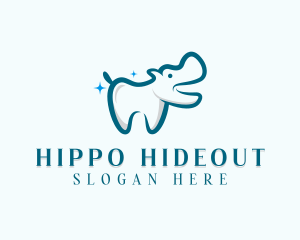 Hippo Dental Tooth logo design