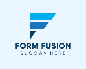 Simple Geometric Letter F Company logo design