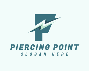 Lightning Delivery Letter P  logo design