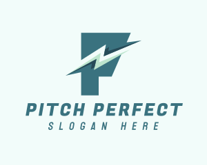 Lightning Delivery Letter P  logo design