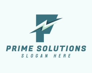 Lightning Delivery Letter P  logo design