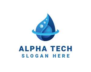 3D Blue Water Drop logo design